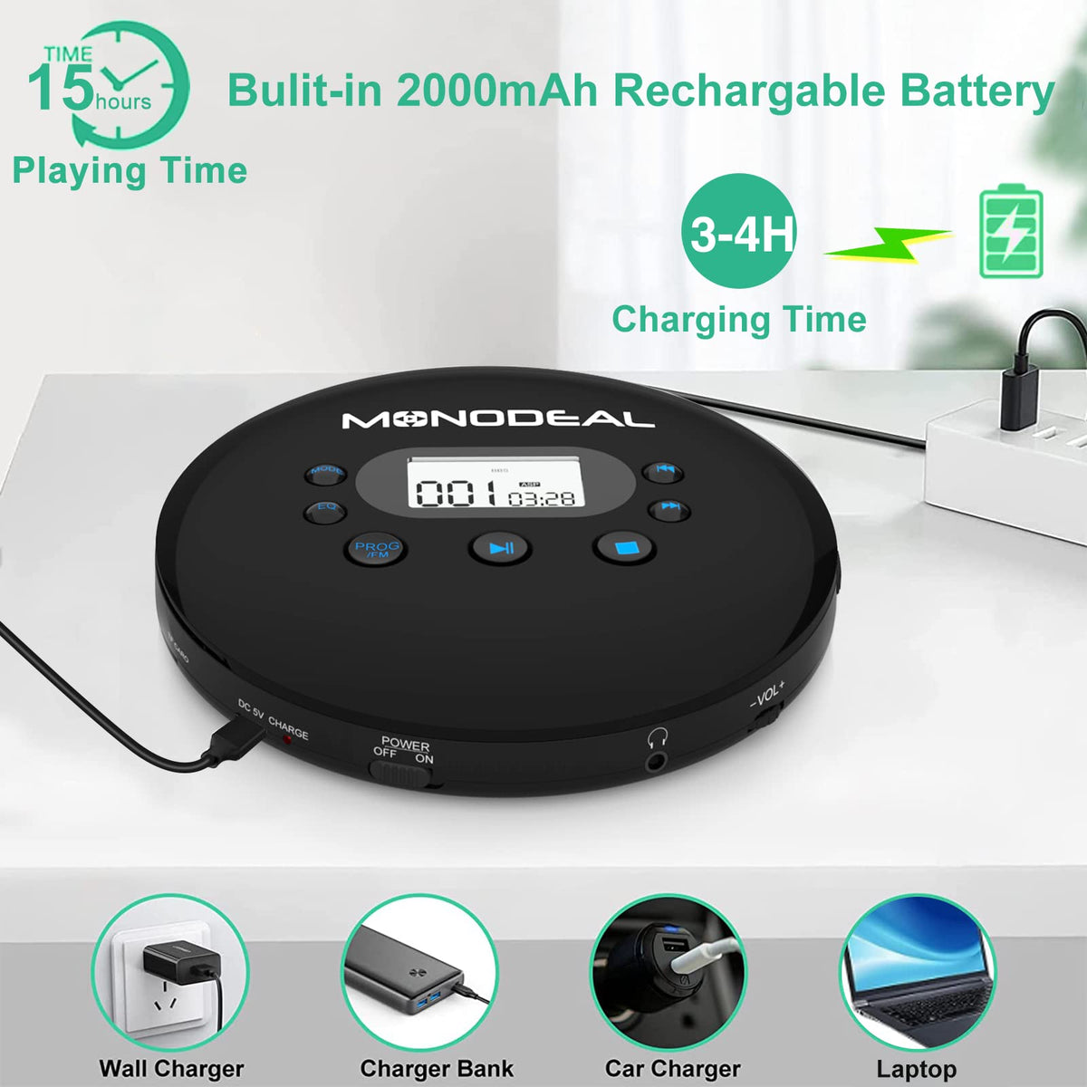 Portable CD Player with FM Transmitter H626851