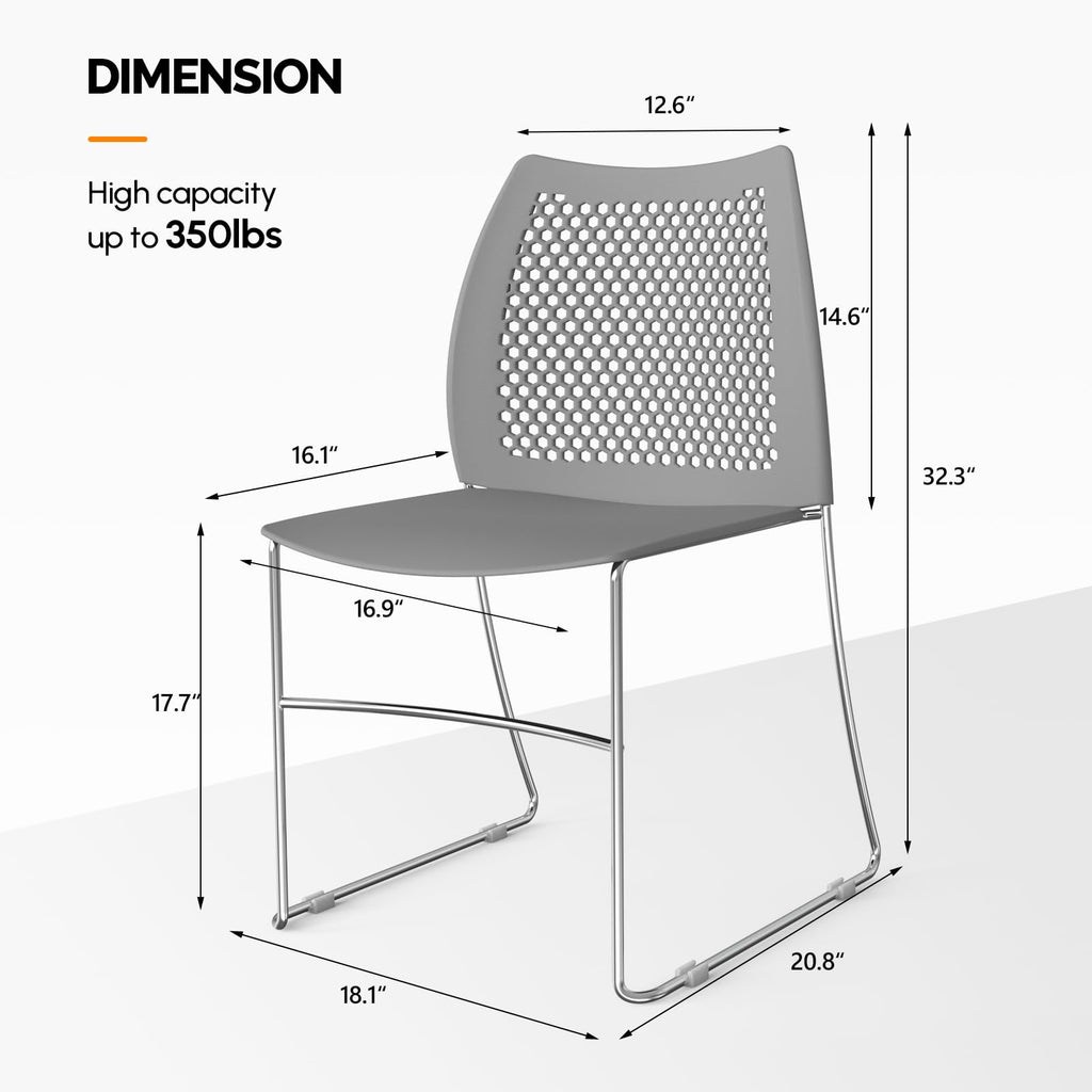 Grey Plastic Stacking Chairs P8889