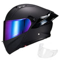 Modular Motorcycle Helmet Dual Visor Flip Up Full Face Matte Black XXL R42039