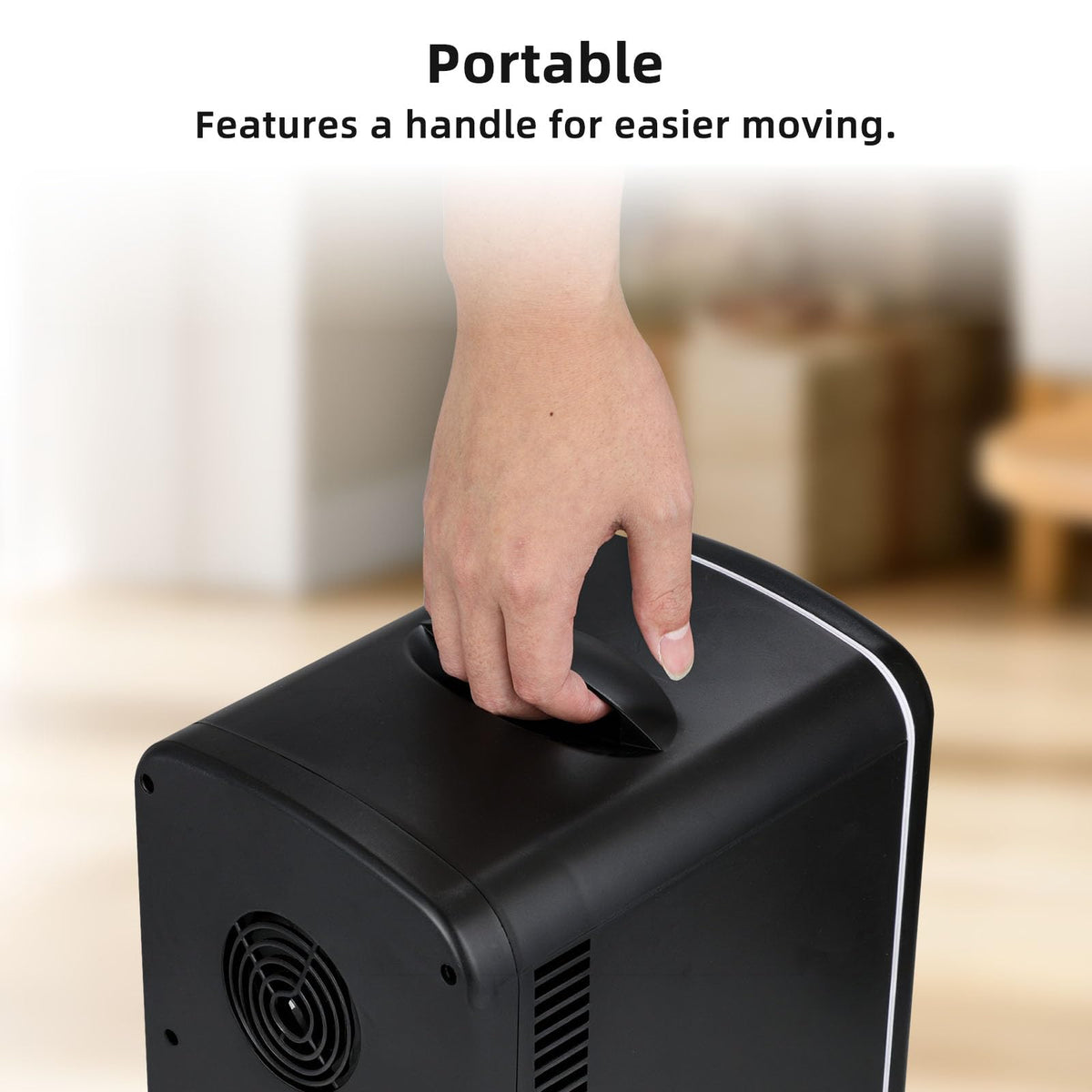 4L 6 Can Portable Mini Fridge Black C984311
