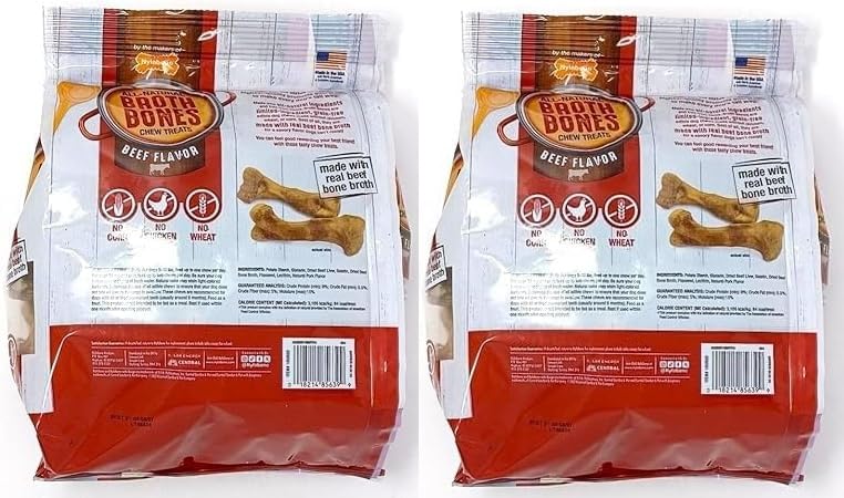 All-Natural Beef Broth Bones Dog Chew Treats D7324