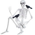 5.4ft/165cm Halloween Skeleton with Crows Movable Joints N84293