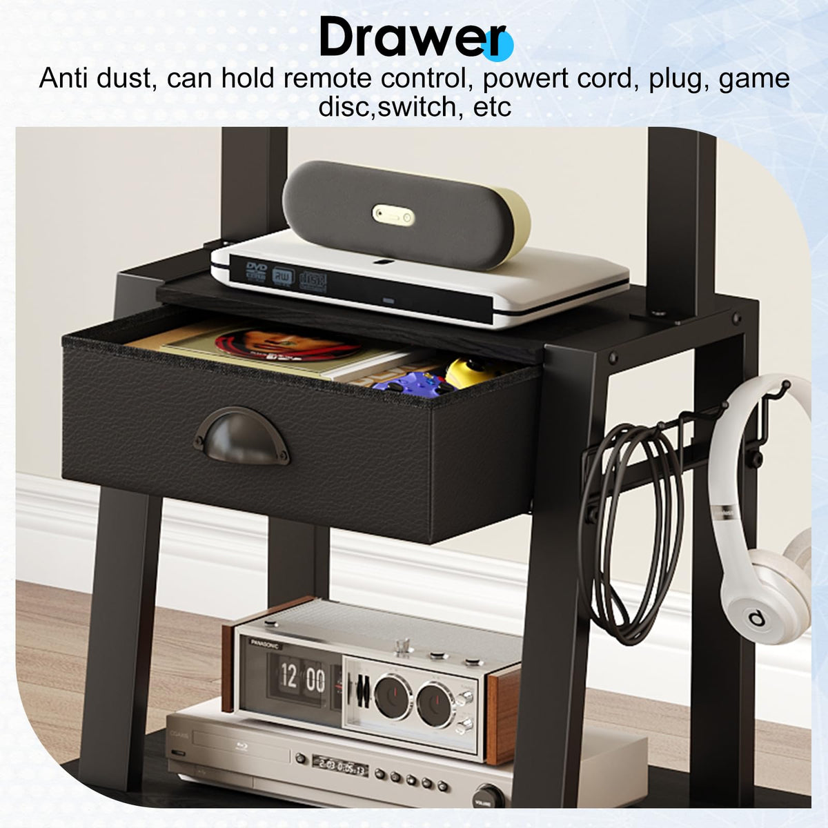 23-60 Inch Mobile TV Stand with Drawer G334