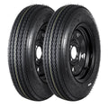 2-Pack Trailer Tire On Rim 5.30-12 4 Lug 12 in Wheels Load Range C Black N262786