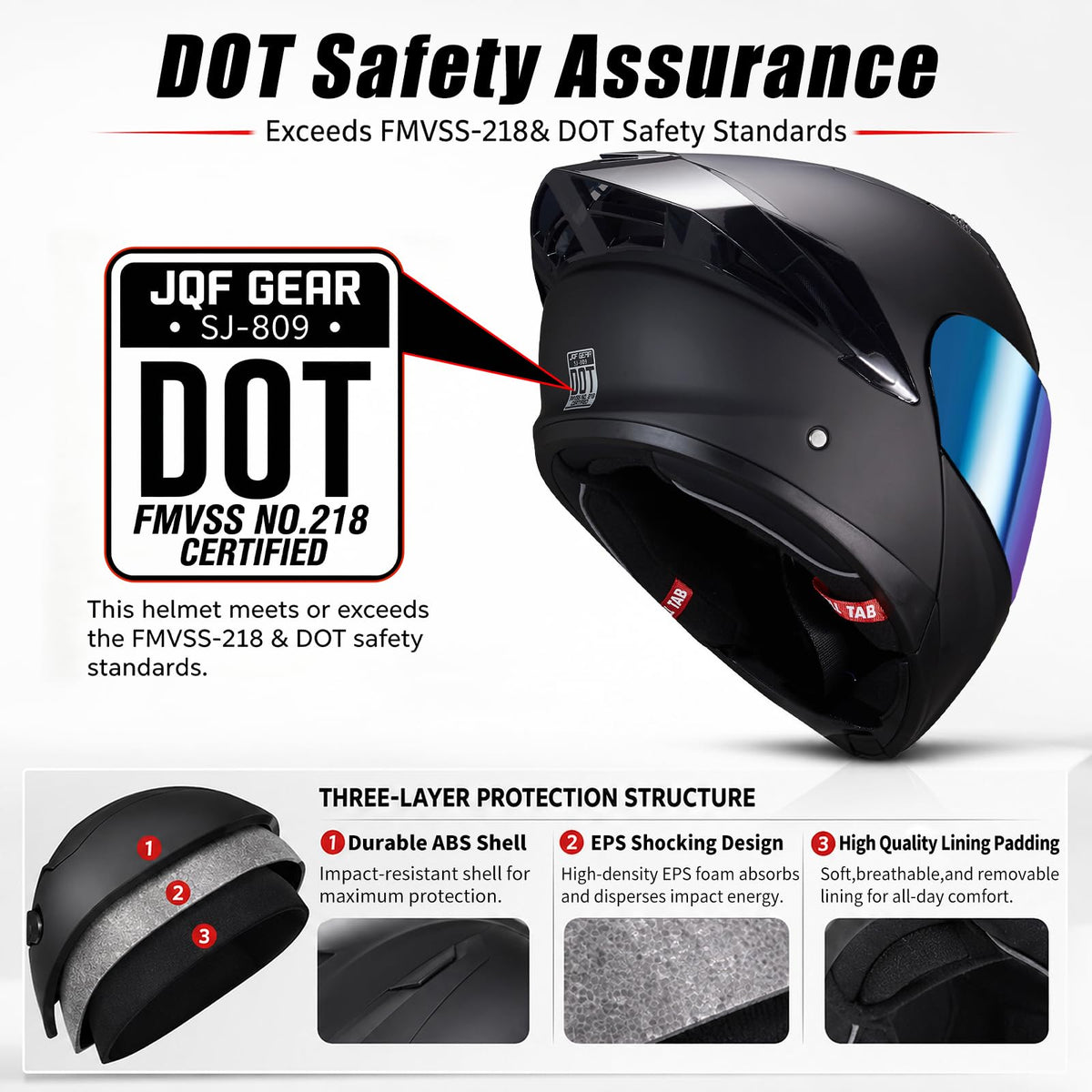 Modular Motorcycle Helmet Dual Visor Flip Up Full Face Matte Black XXL R42039