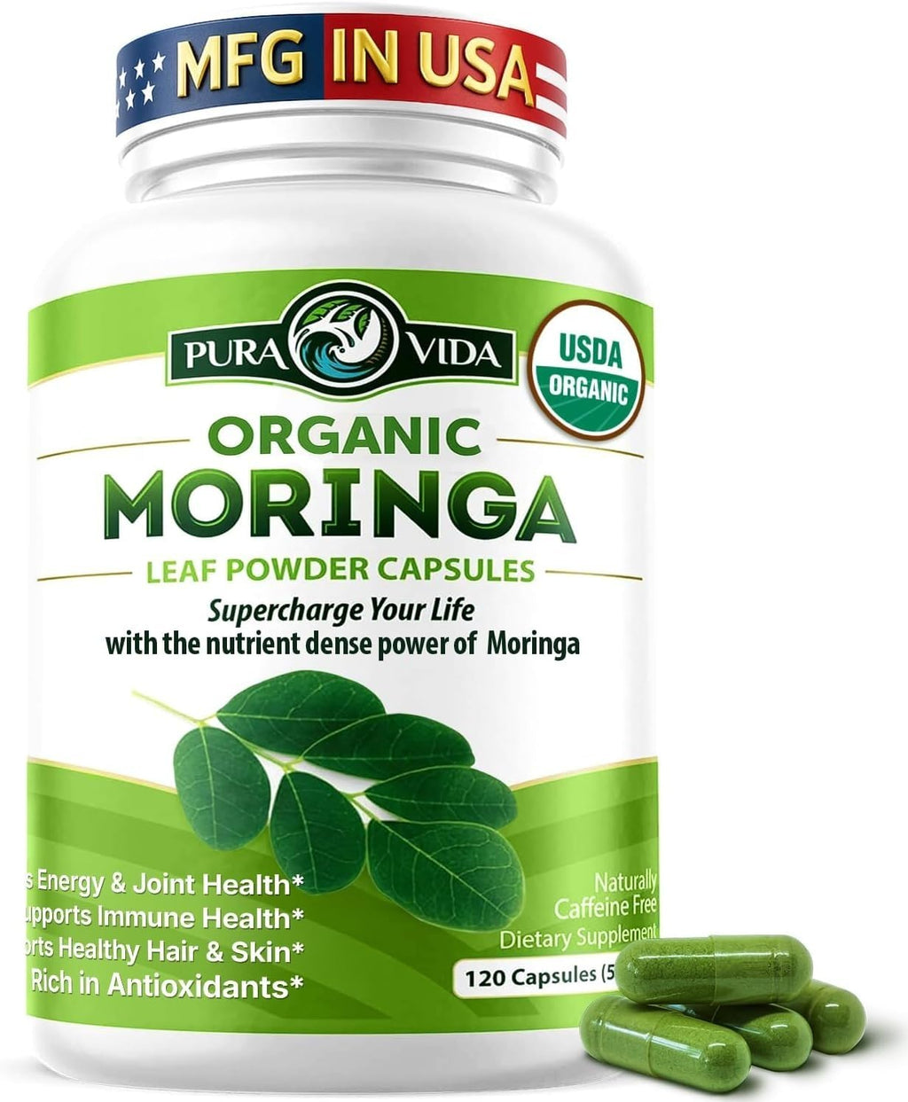 Organic Moringa Capsules 120ct 500mg N348
