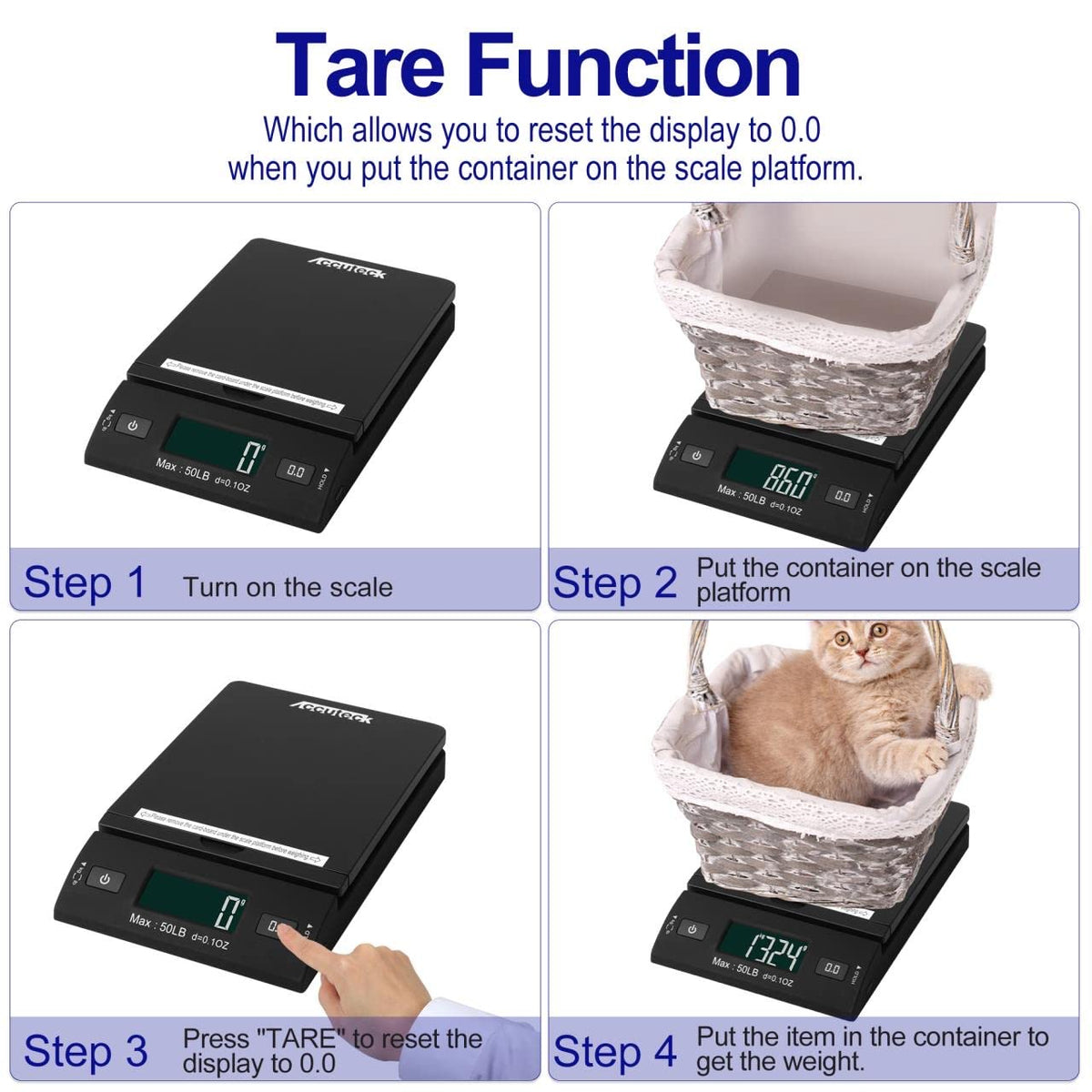 50 lb Black Digital Shipping Postal Scale T3978