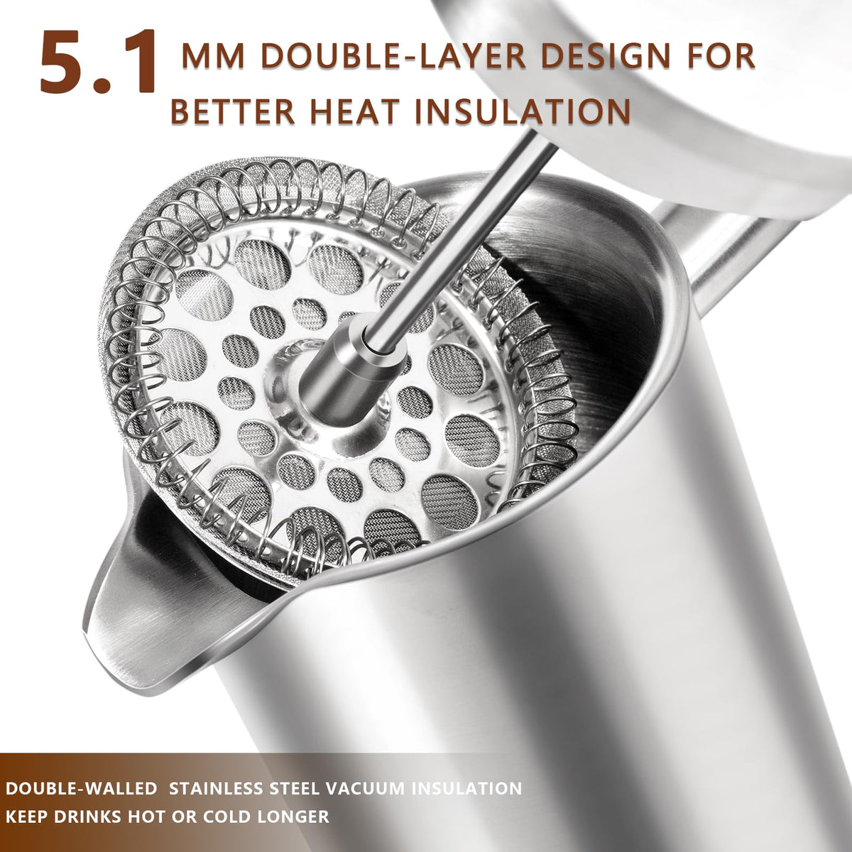 12 OZ Stainless Steel French Press Coffee Maker D3462