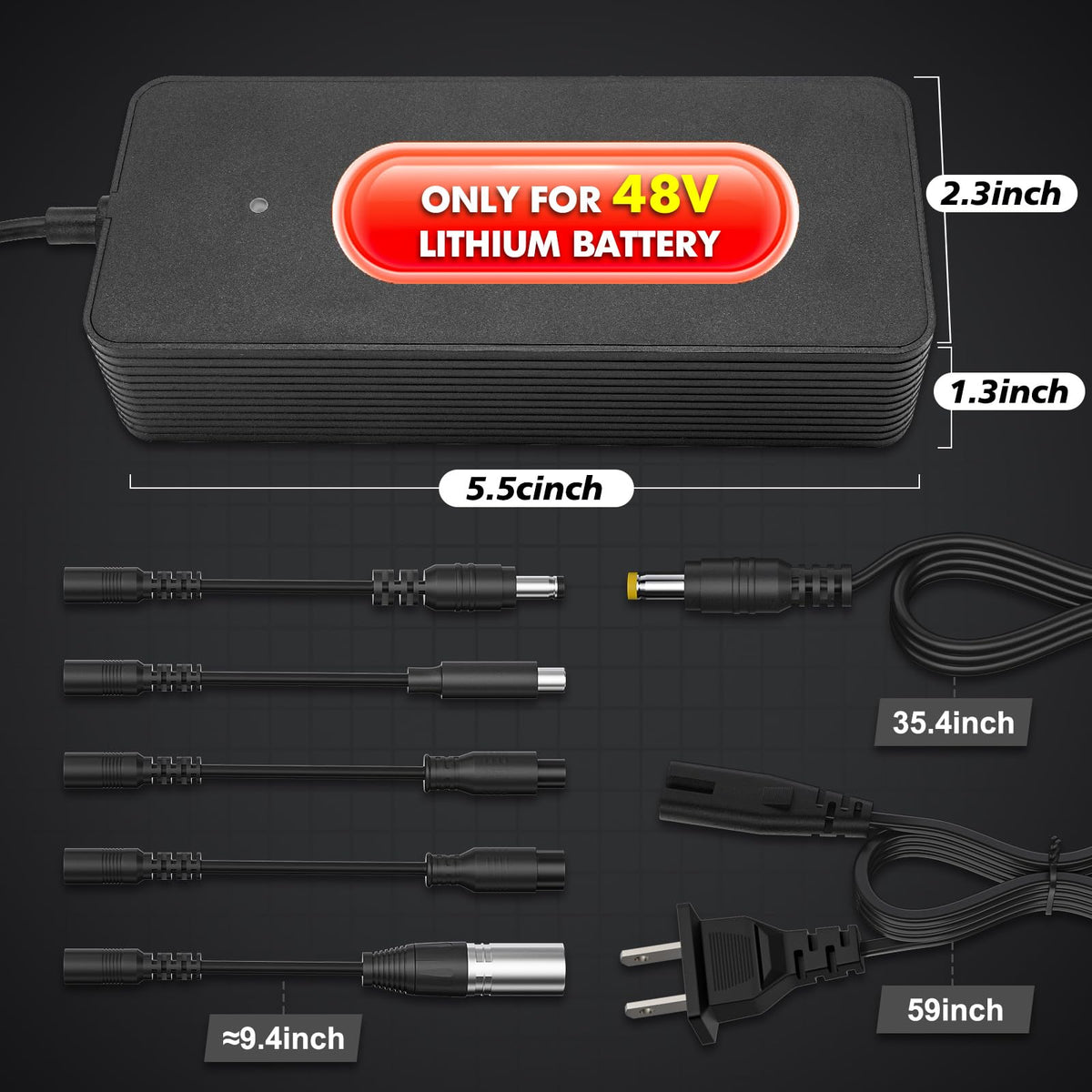 54.6V 2A Electric Bike Charger for 48V Lithium Battery N753877