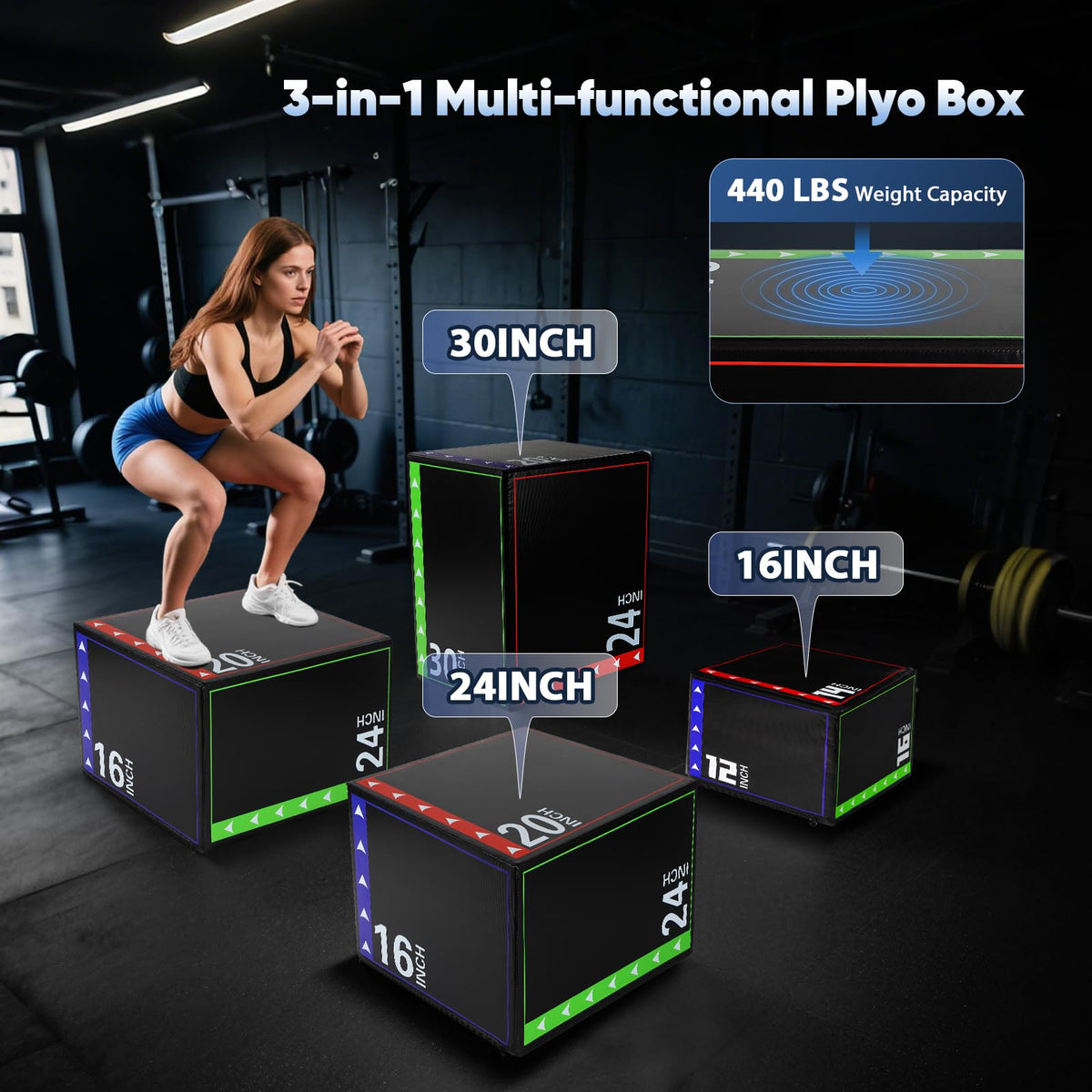 3 in 1 Foam Plyometric Jump Box Q921809