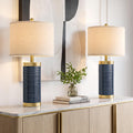 24.5'' Ceramic Table Lamps Set of 2 Blue R347