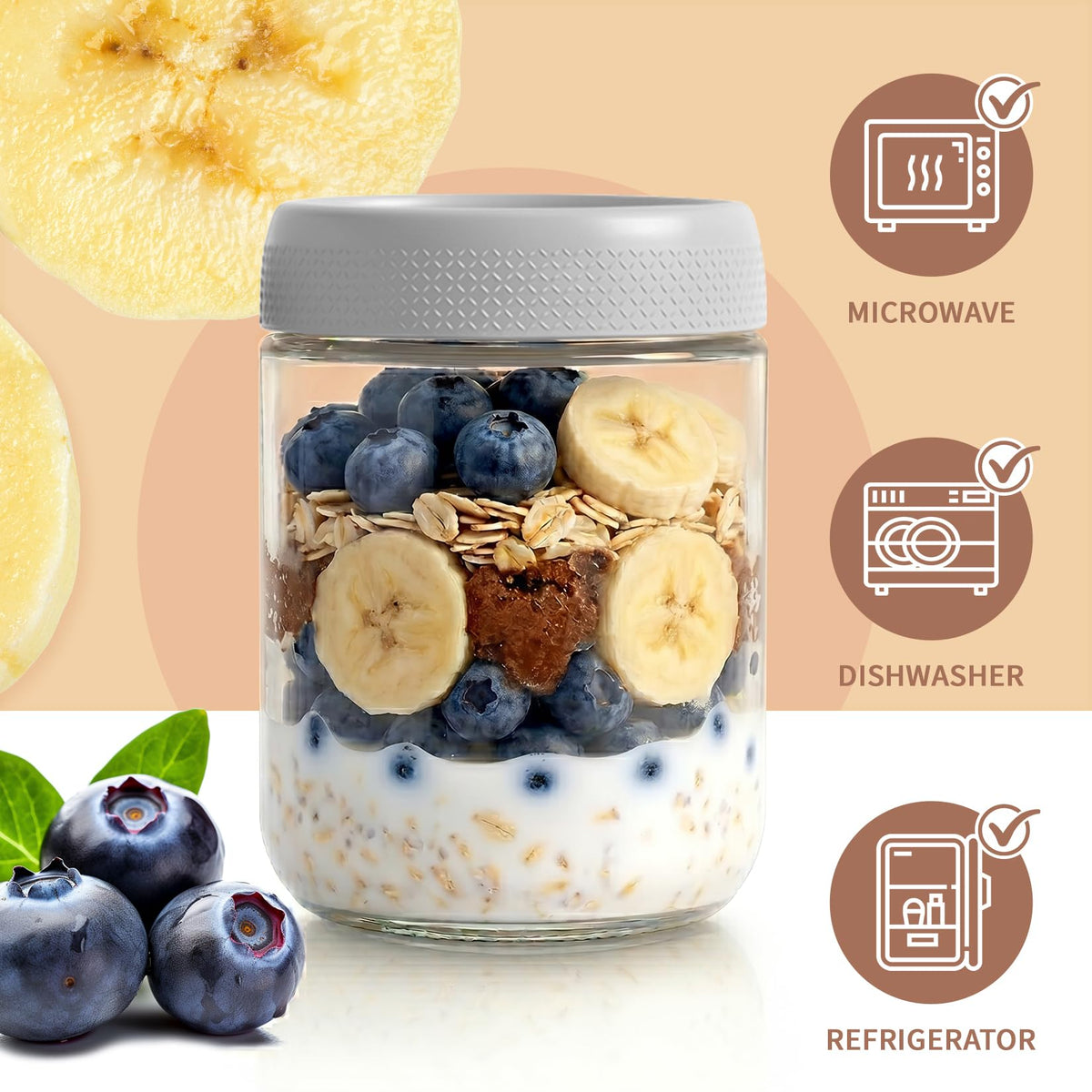 12 Pack 16 oz Glass Jars with Lid N796165