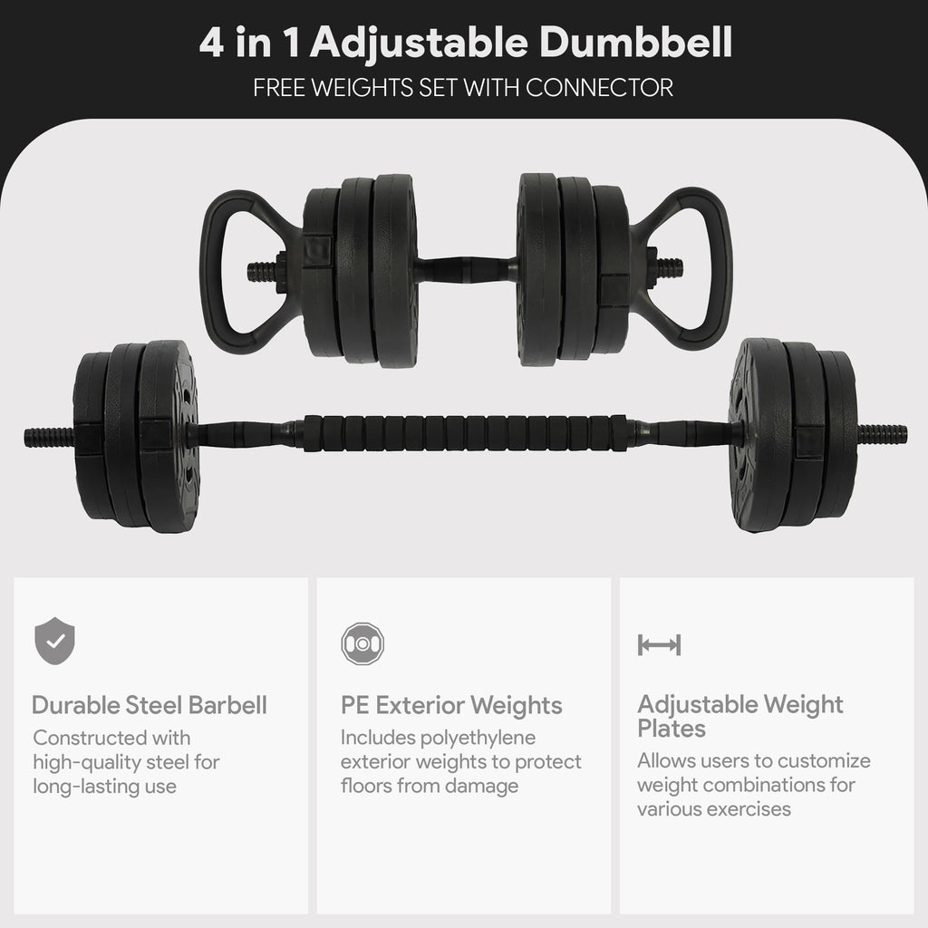 Adjustable Dumbbell Set 60 Lbs Black Q88042