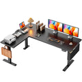 63" L Shaped Height Adjustable Standing Desk Y5475