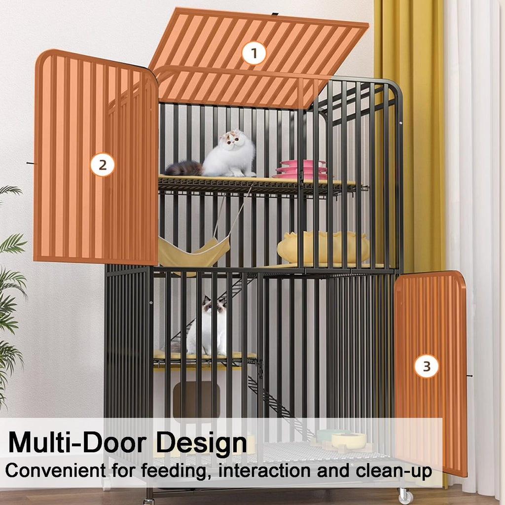 High Carbon Steel 4-Tier Cat Kennel P71382