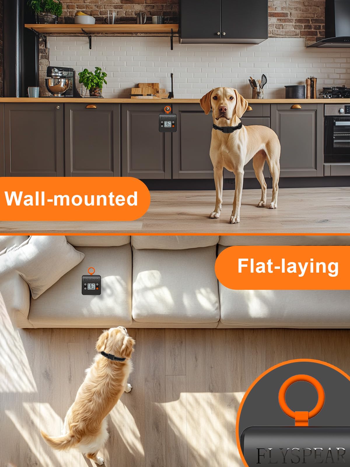 Wireless Rechargeable Indoor Pet Barrier with 6 Adjustable Range O64401
