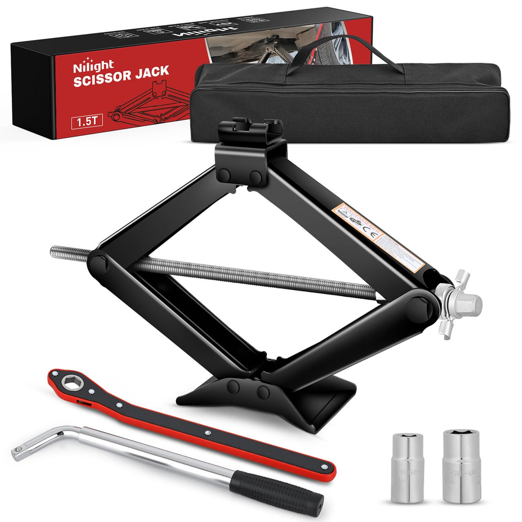 1.5 Ton Scissor Jack with Ratchet Lug Wrench F770820