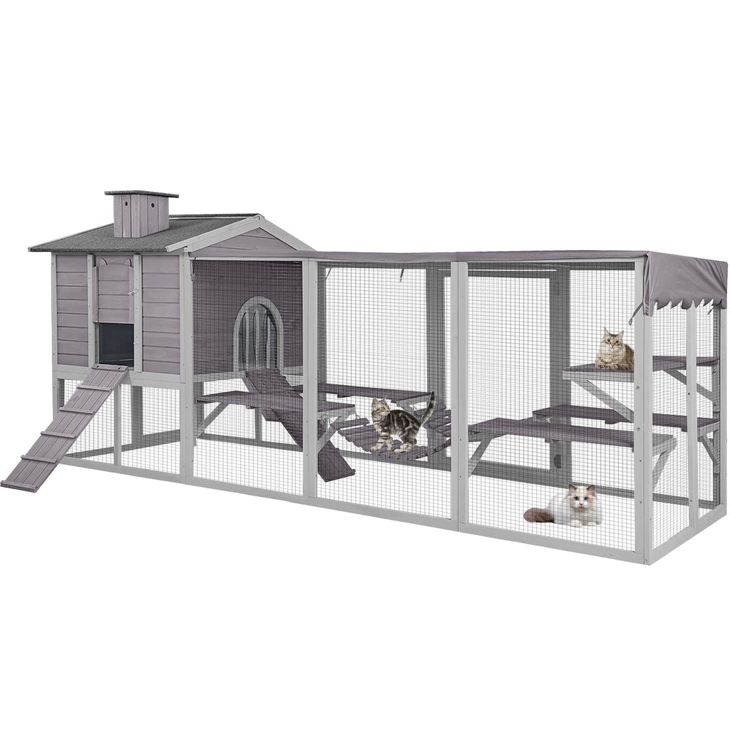Large Outdoor Cat Enclosure with Platforms F215353