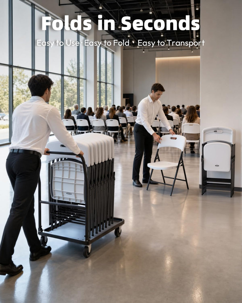 White 10 Pack 600lbs Capacity Folding Chairs X697