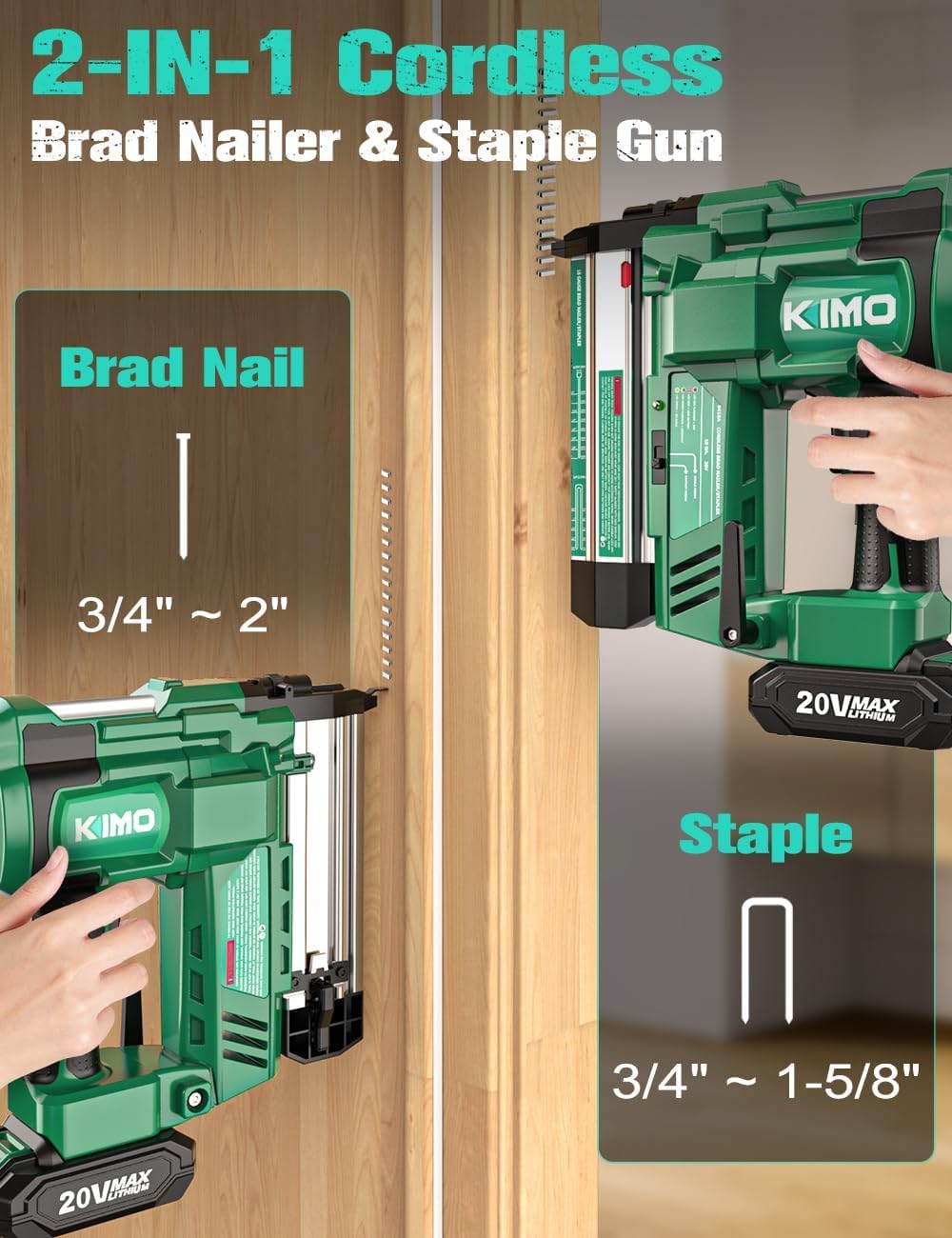 2" Cordless 18 Gauge Brad Nailer and Stapler Y35586