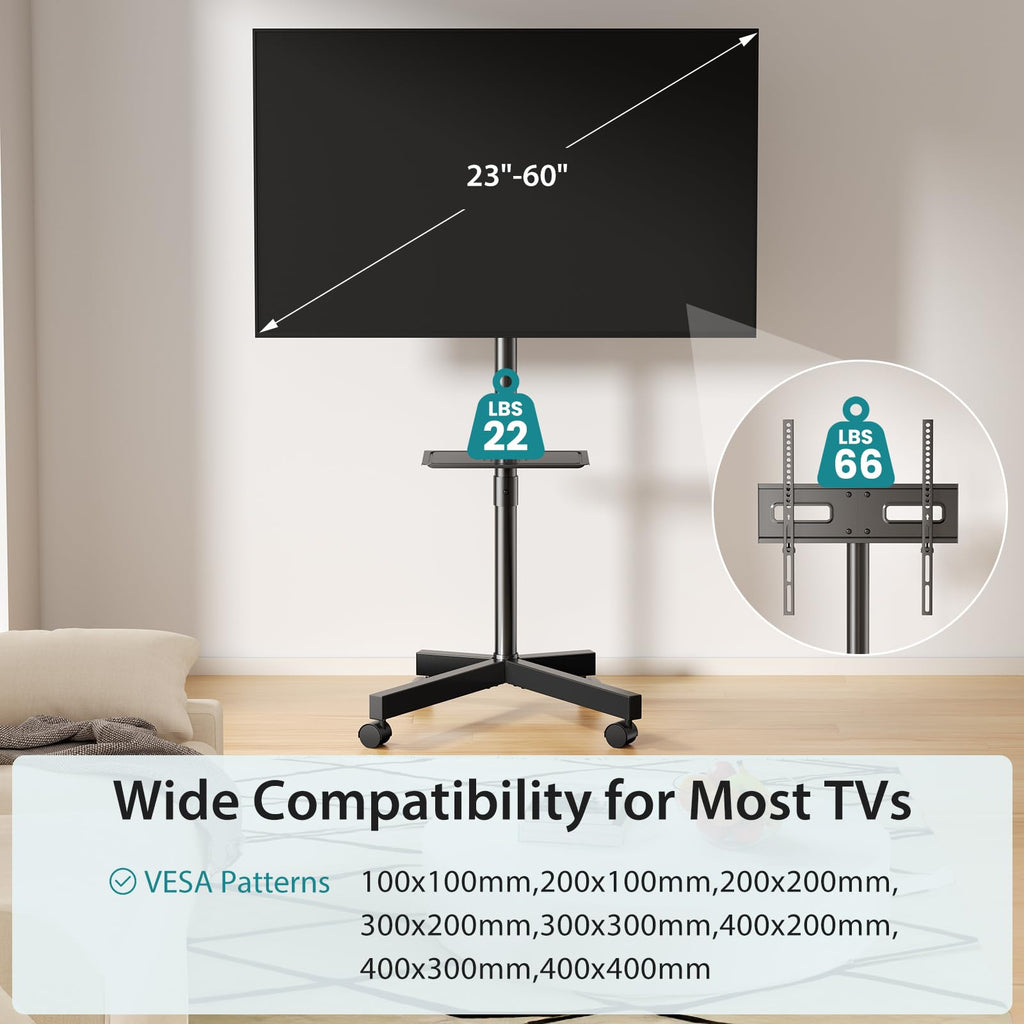 Rolling TV Stand with Wheels for 23-60 Inch Screen Z281