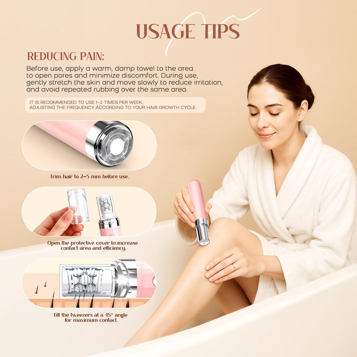 2-in-1 USB Rechargeable Electric Facial Hair Remover with LED Light B21298
