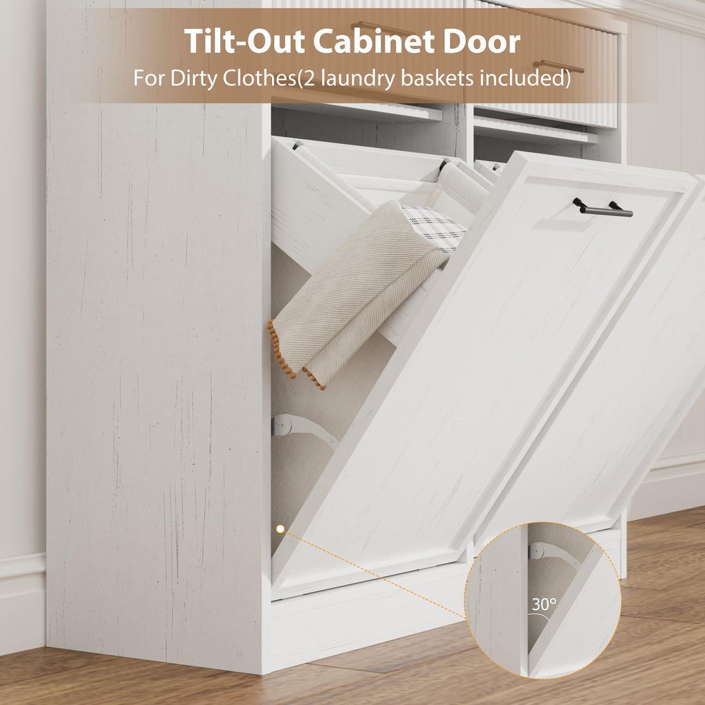 Double Tilt Out Laundry Hamper Cabinet L12263