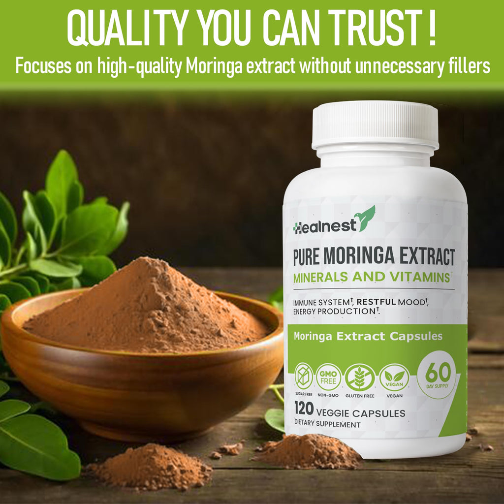 Moringa Extract Capsules 20:1 120 Capsules Vegan F3950
