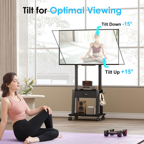 23-60 Inch Mobile TV Stand with Drawer G334