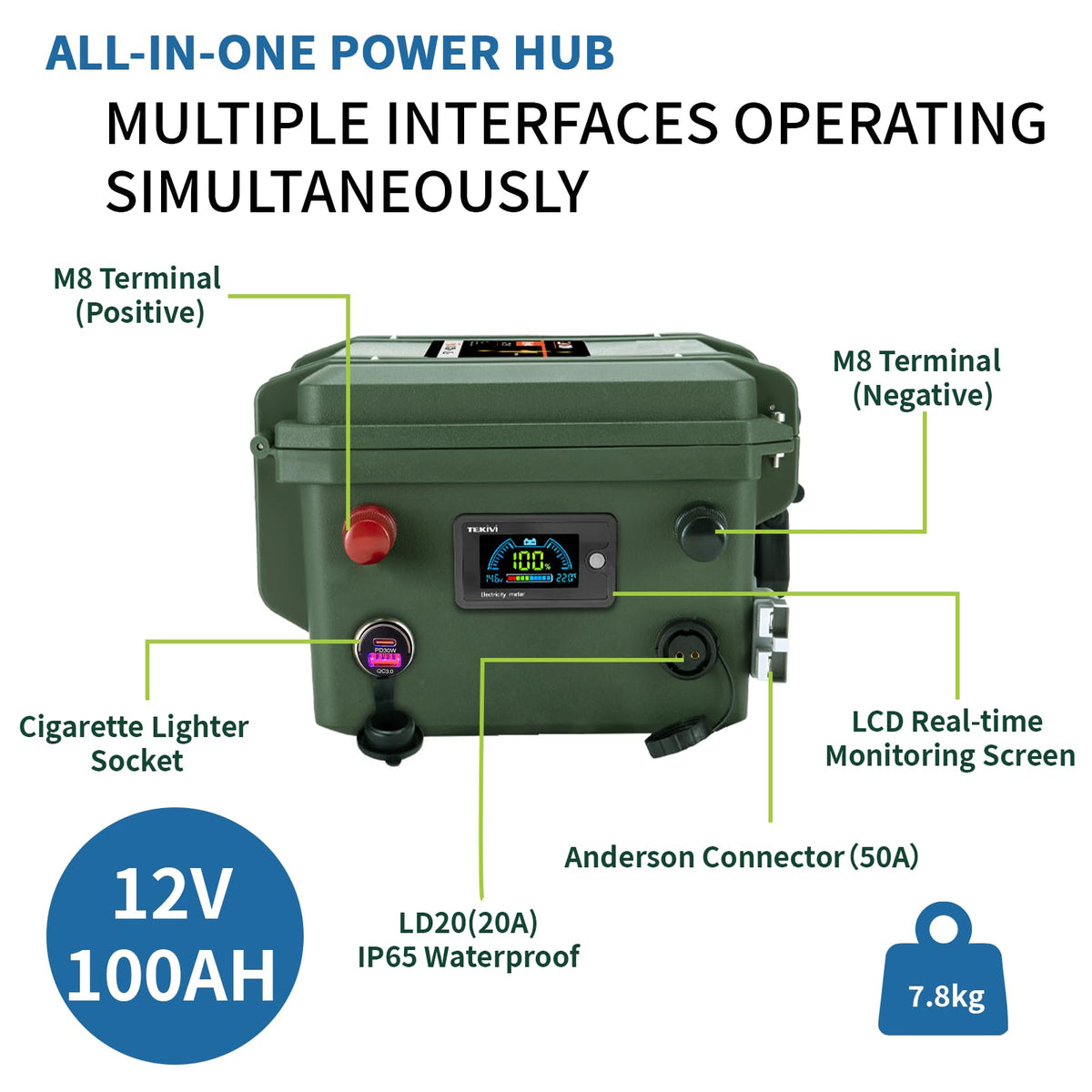 12V 100Ah LiFePO4 Deep Cycle Battery K8175