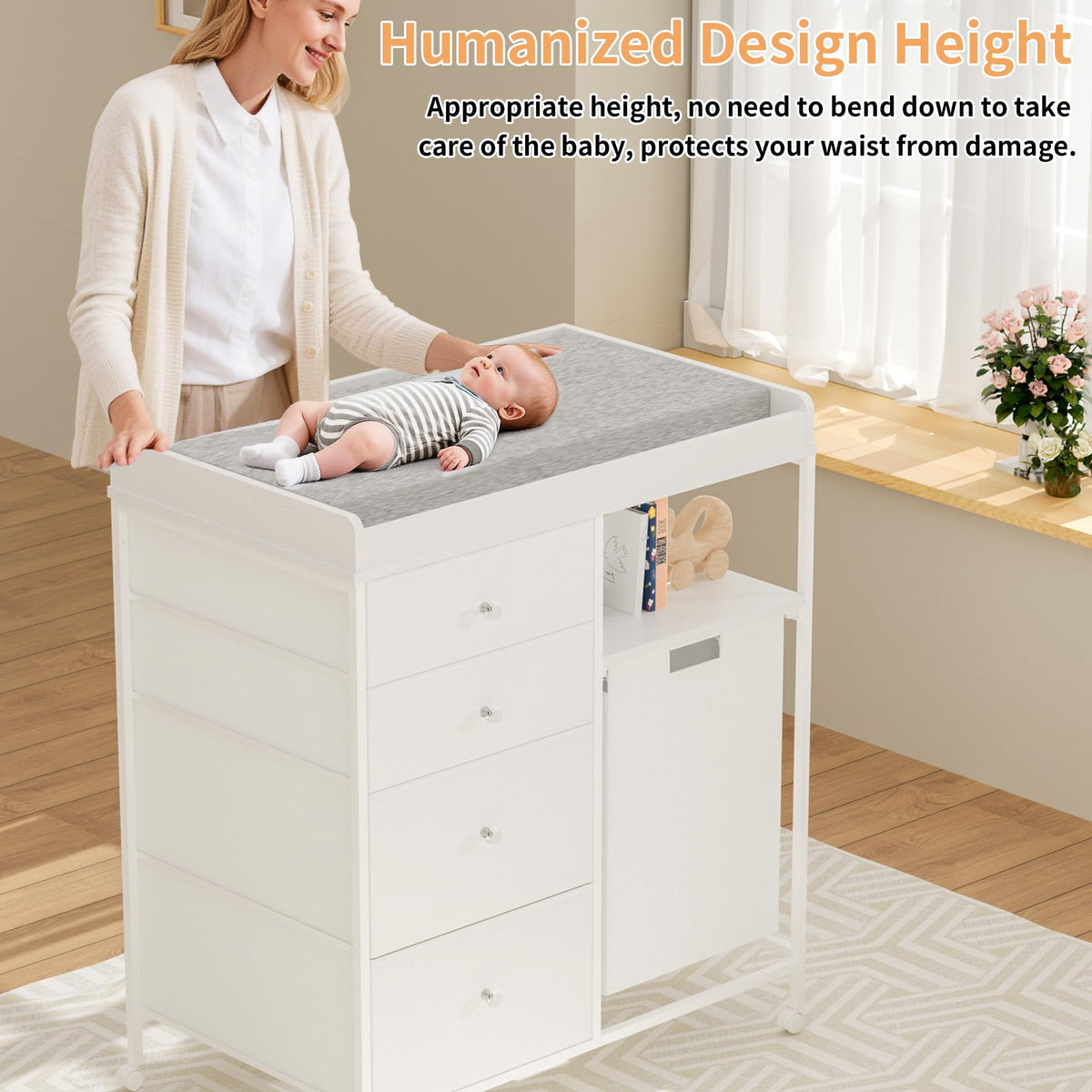 32.6" Baby Changing Station with 4 Wheels X94082