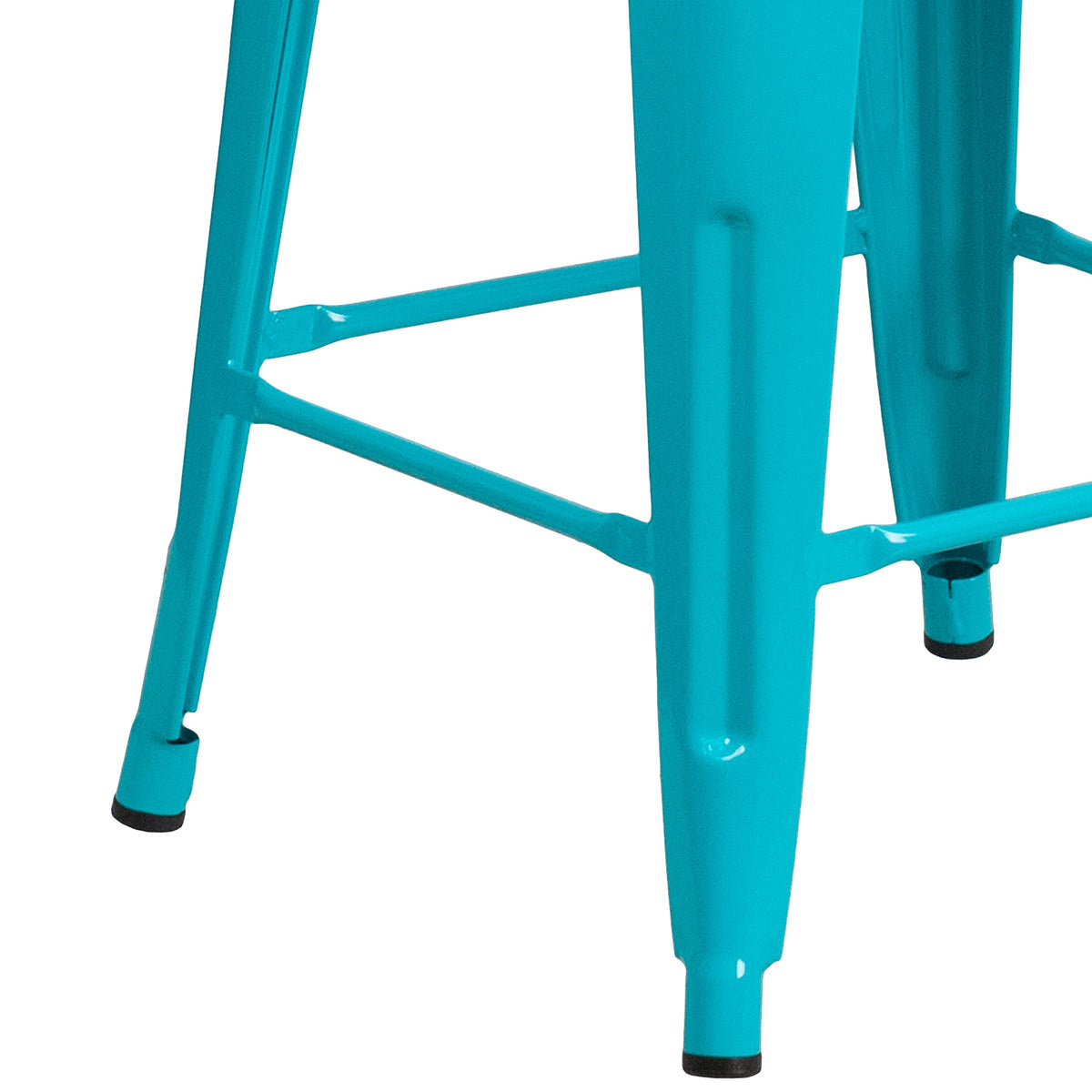 24" Teal Metal Backless Counter Height Stool A700