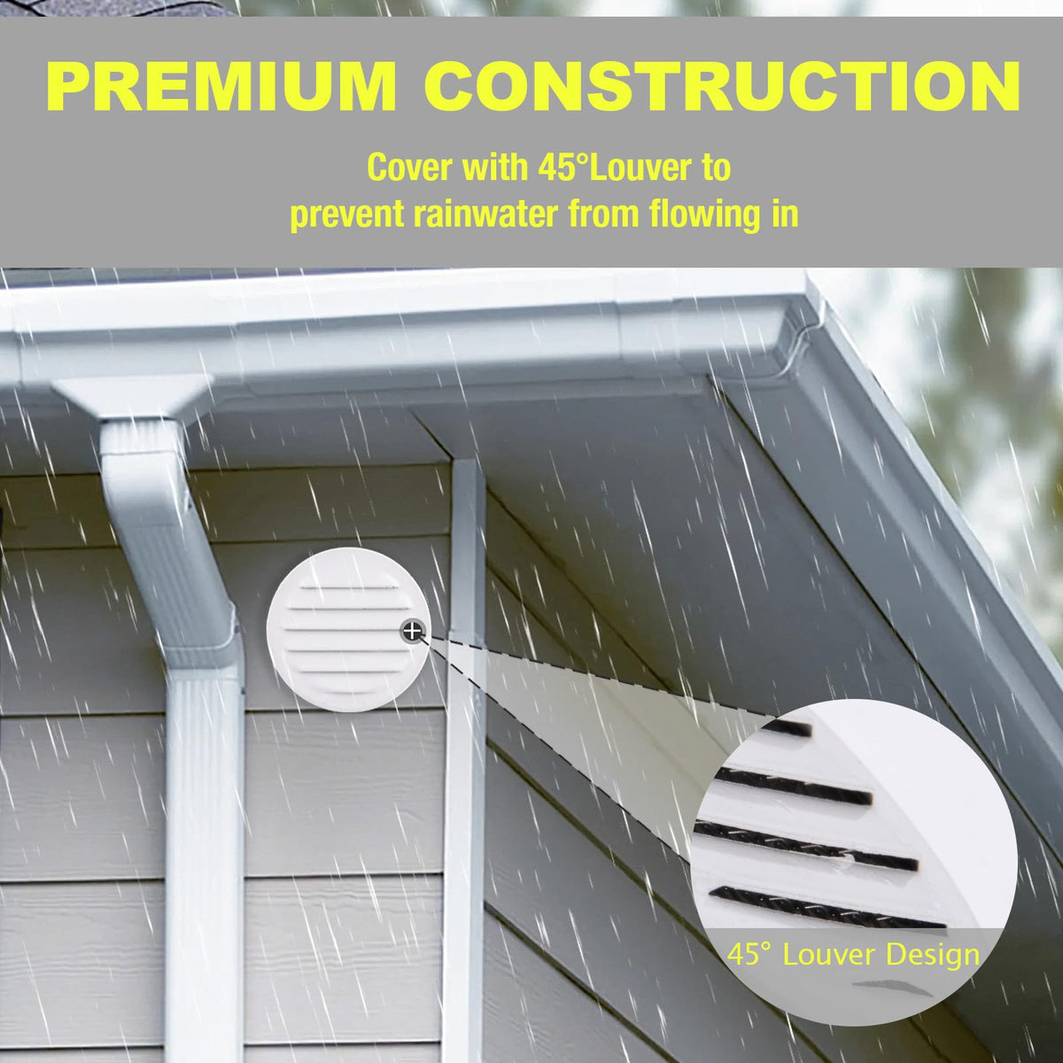 Round Aluminum Louver with Debris Screen, 2 Inches, White, 6-Pack F909906