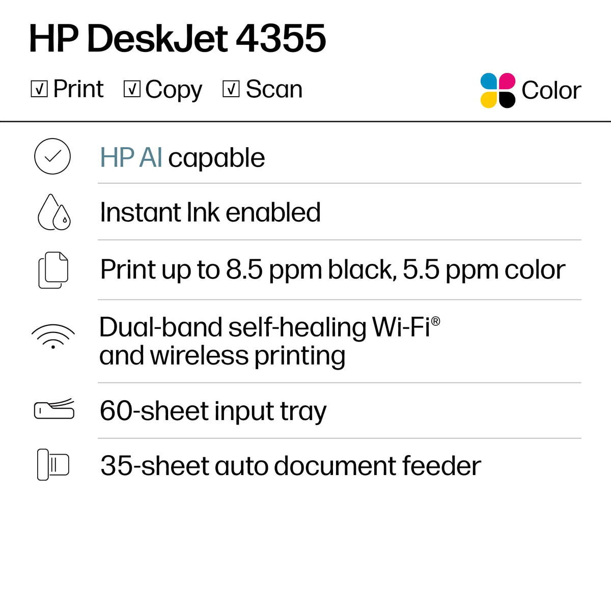 Wireless All-in-One Color Inkjet Printer, Scanner, Copier T4939