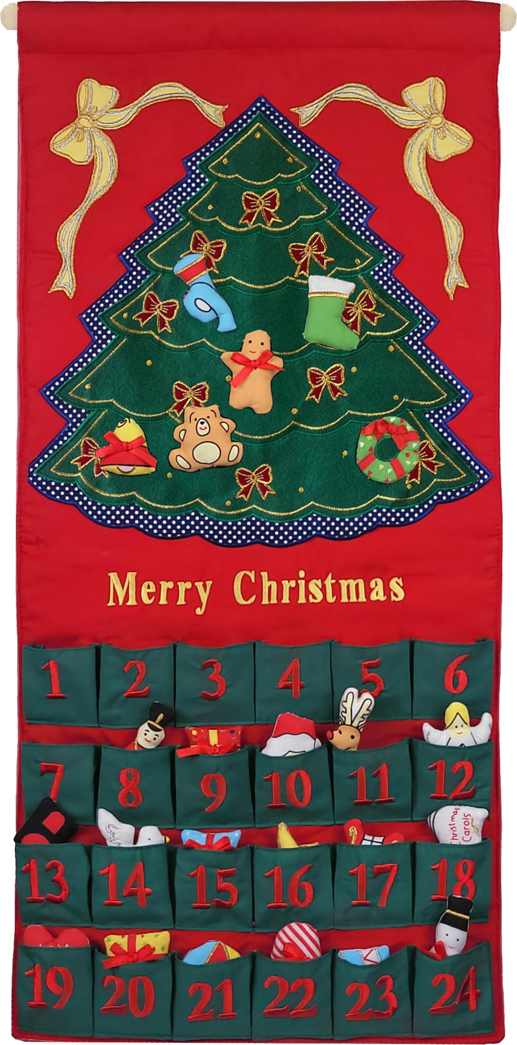 Christmas Advent Calendar with 24 Cloth Ornaments X197001