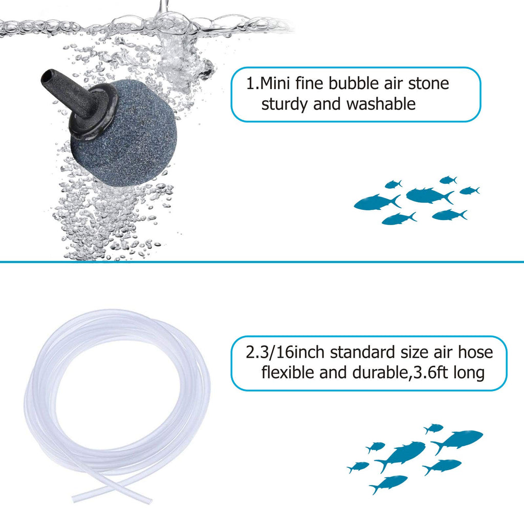 1.5W Mini Aquarium Air Pump with Air Tubing and Air Stone K9332