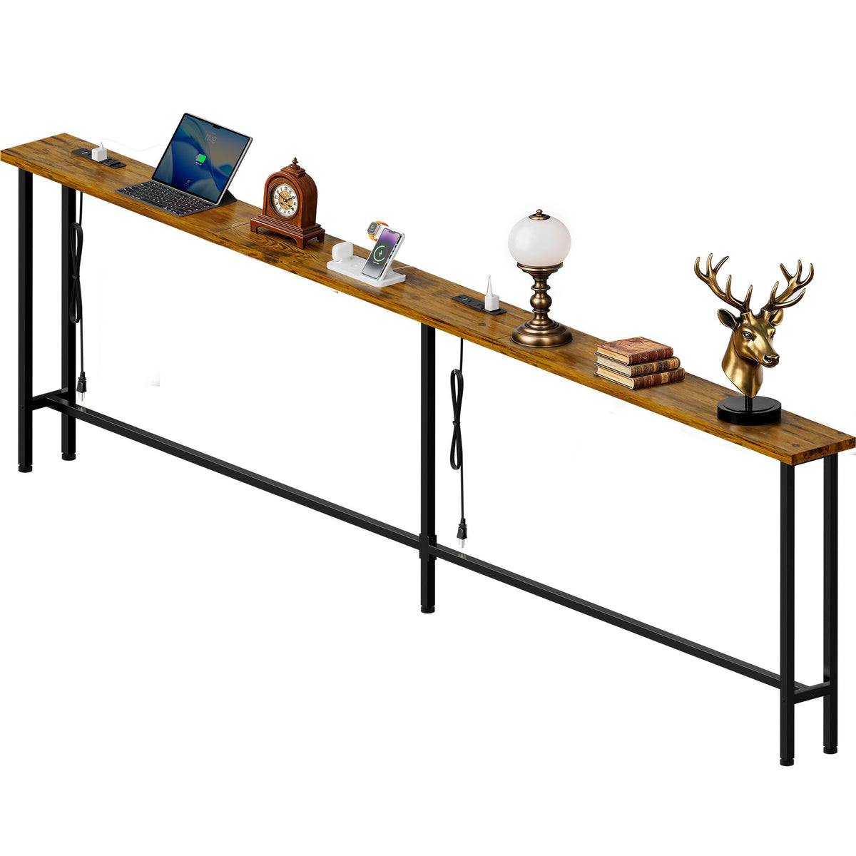 102 Inch Narrow Sofa Table with Power Outlets Y490532