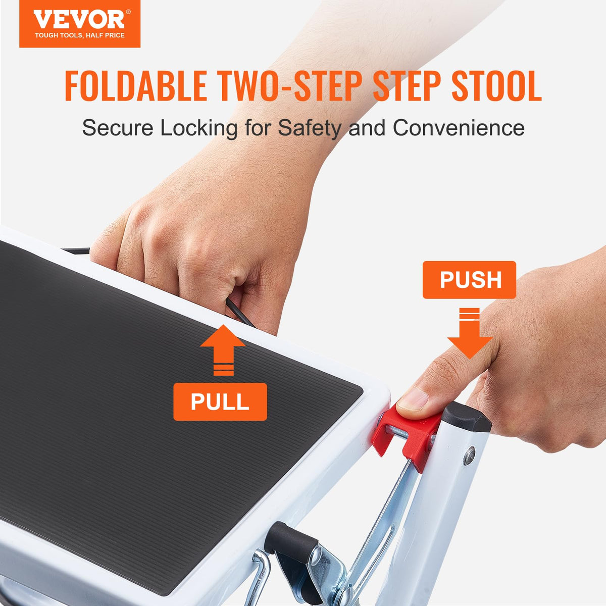 2-Step 330lbs Capacity Folding Steel Step Stool Y27162