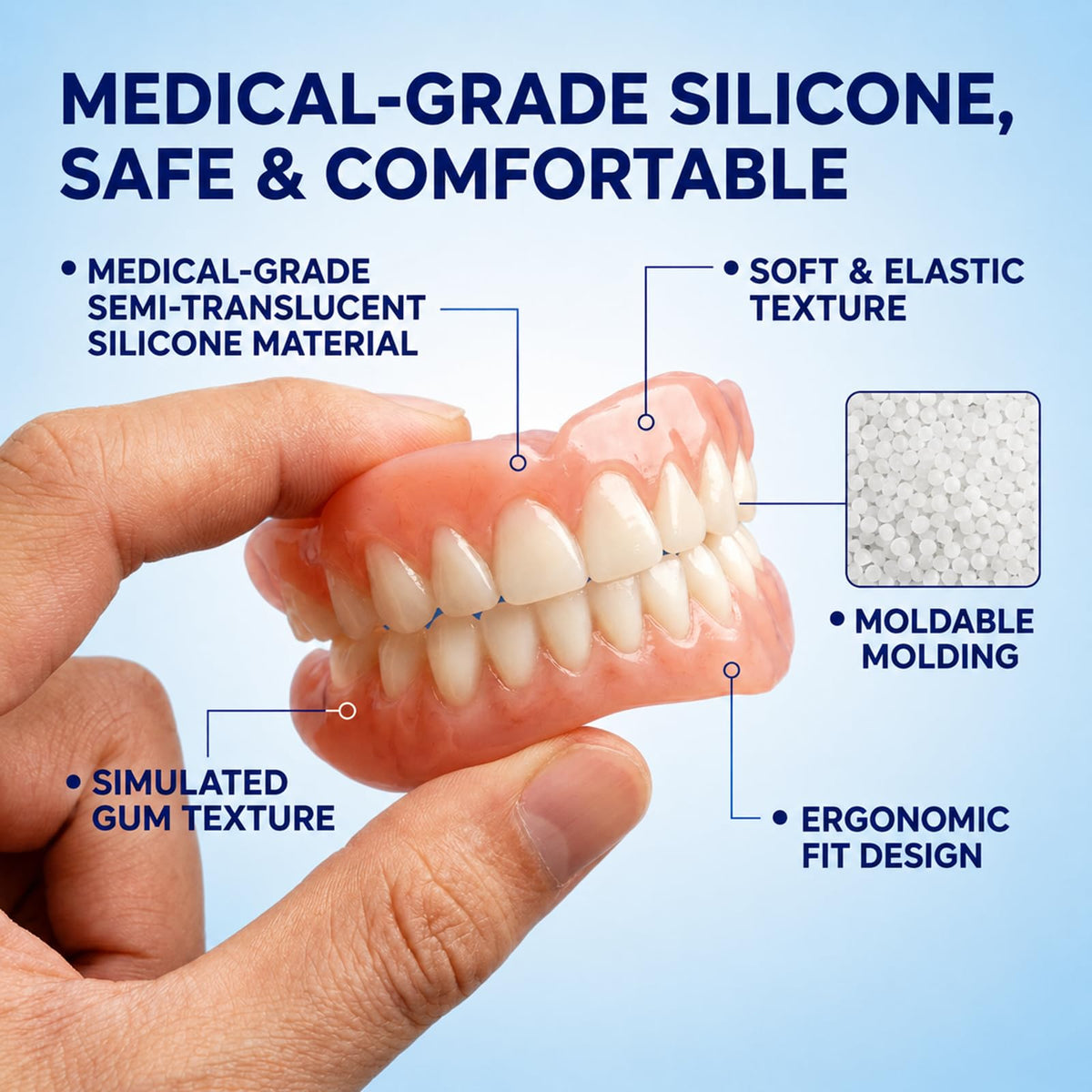 Silicone Dentures Set for Upper and Lower S24649