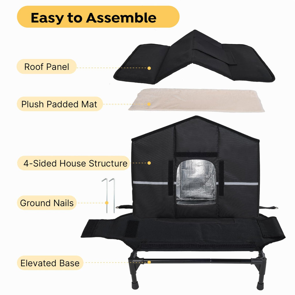 Weatherproof Elevated Insulated Outdoor Cat House F818
