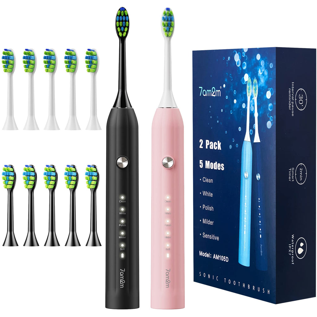 Sonic Electric Toothbrush with 12 Brush Heads 2 Pack N9374