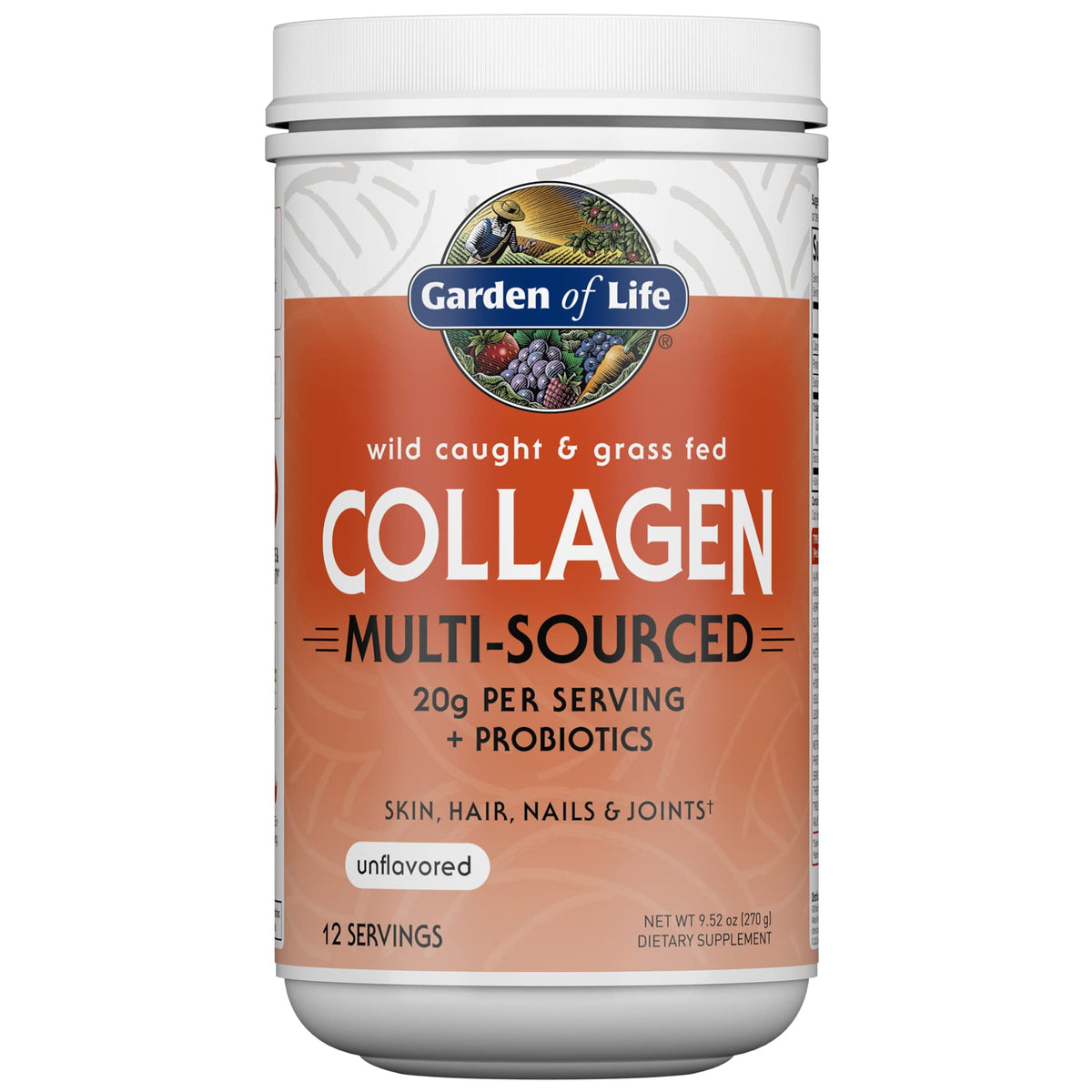Marine & Grass-Fed Collagen Peptides Powder with Probiotics & BCAAs Unflavored B74746