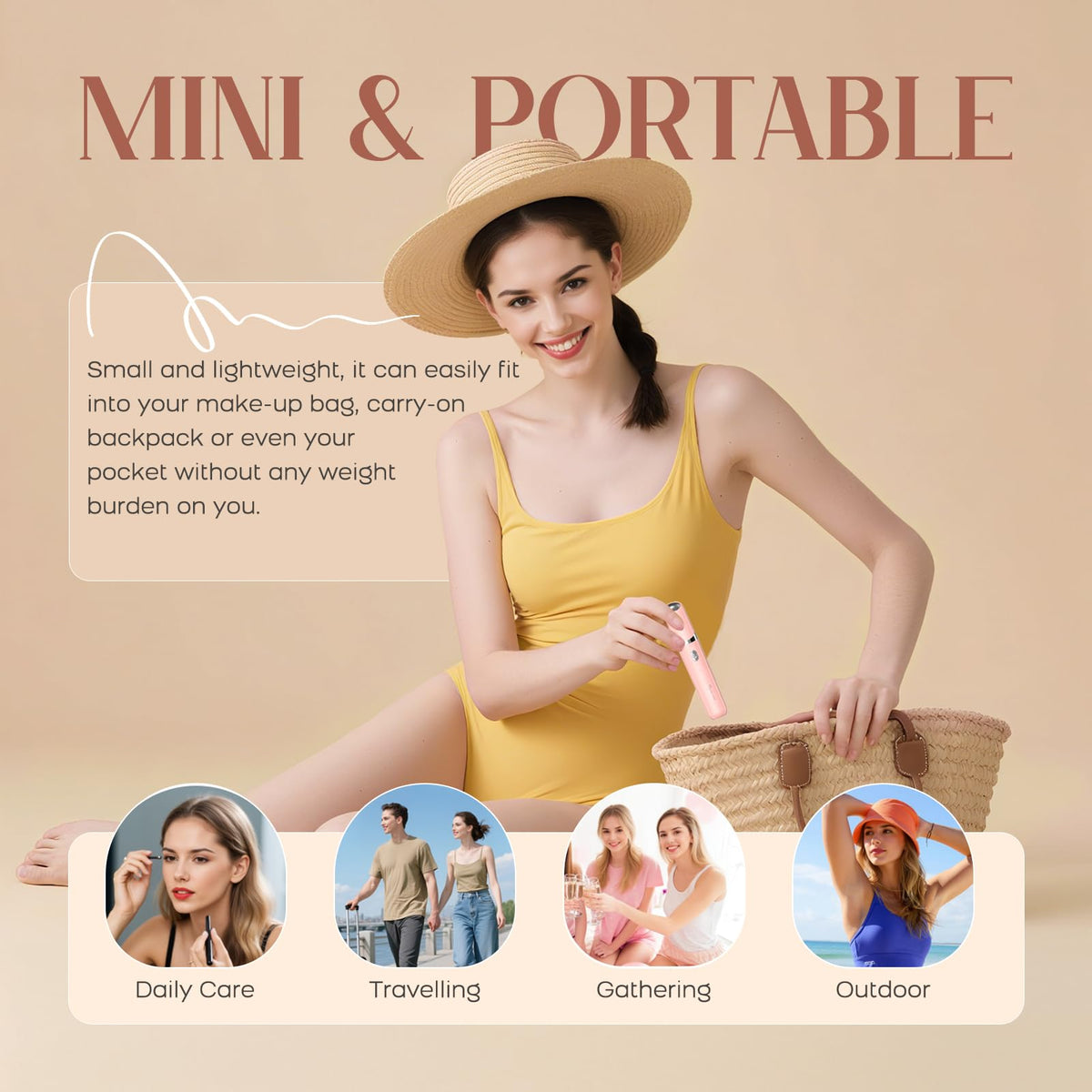 2-in-1 USB Rechargeable Electric Facial Hair Remover with LED Light B21298
