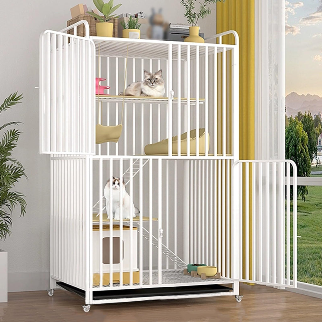 High Carbon Steel 4-Tier Cat Kennel P71382