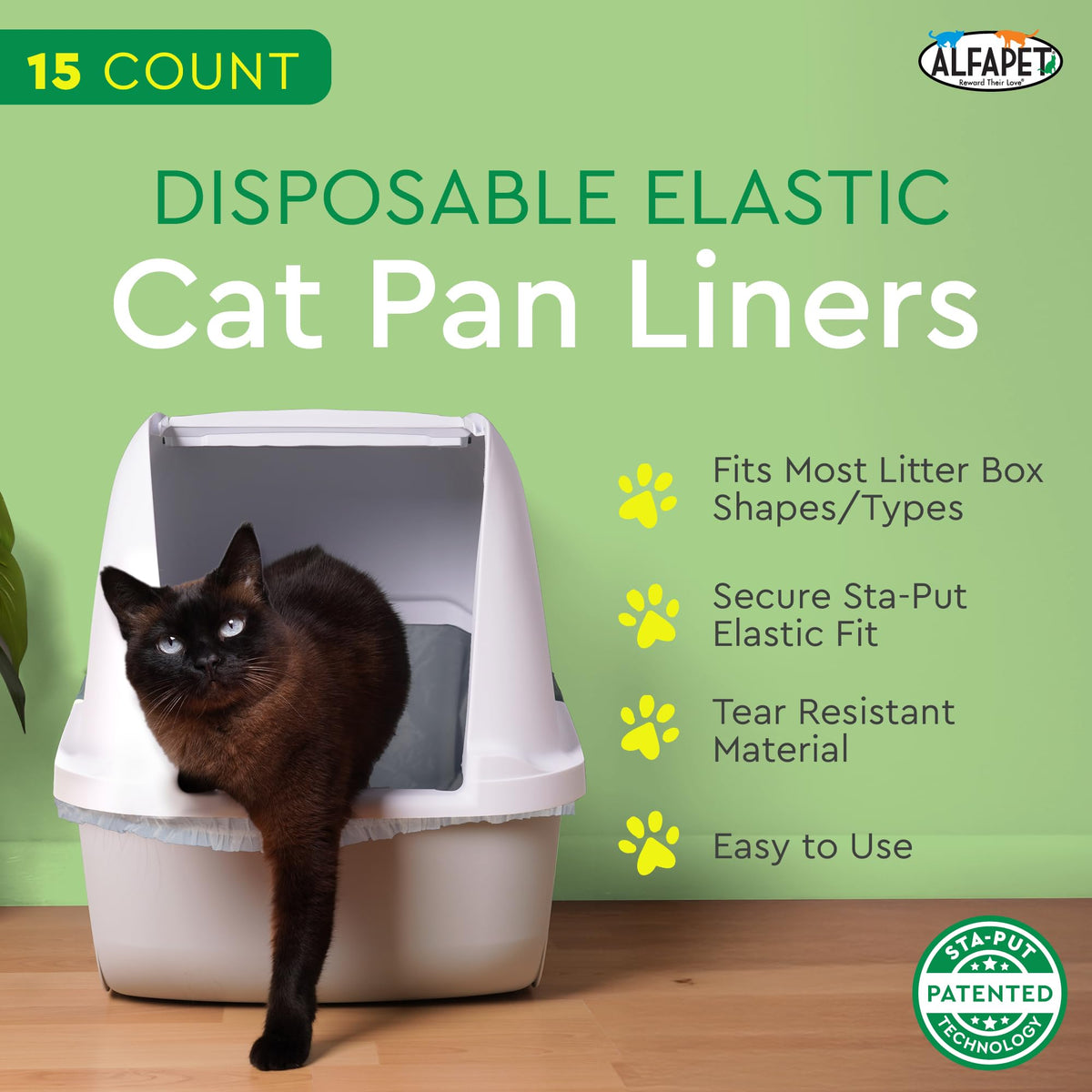 Super Jumbo 15Count Tear-Resistant Waterproof Cat Litter Box Liners S1593