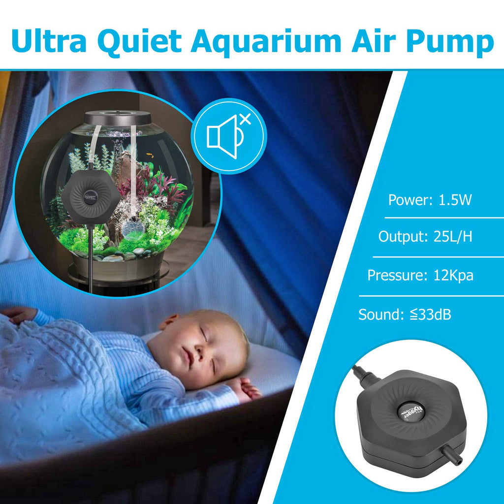 1.5W Mini Aquarium Air Pump with Air Tubing and Air Stone K9332