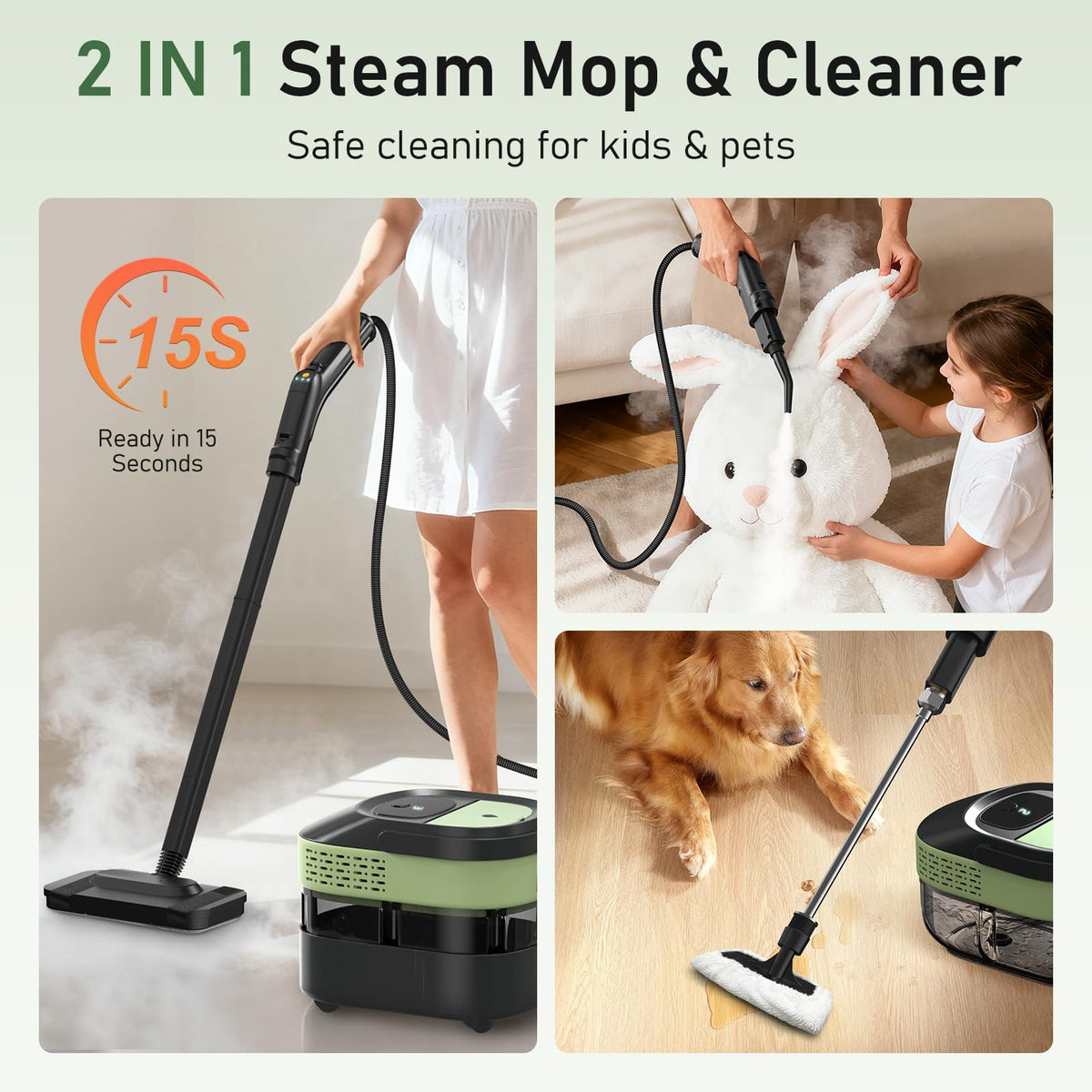 2500W Steam Mop Cleaner with 37 Accessories P4643
