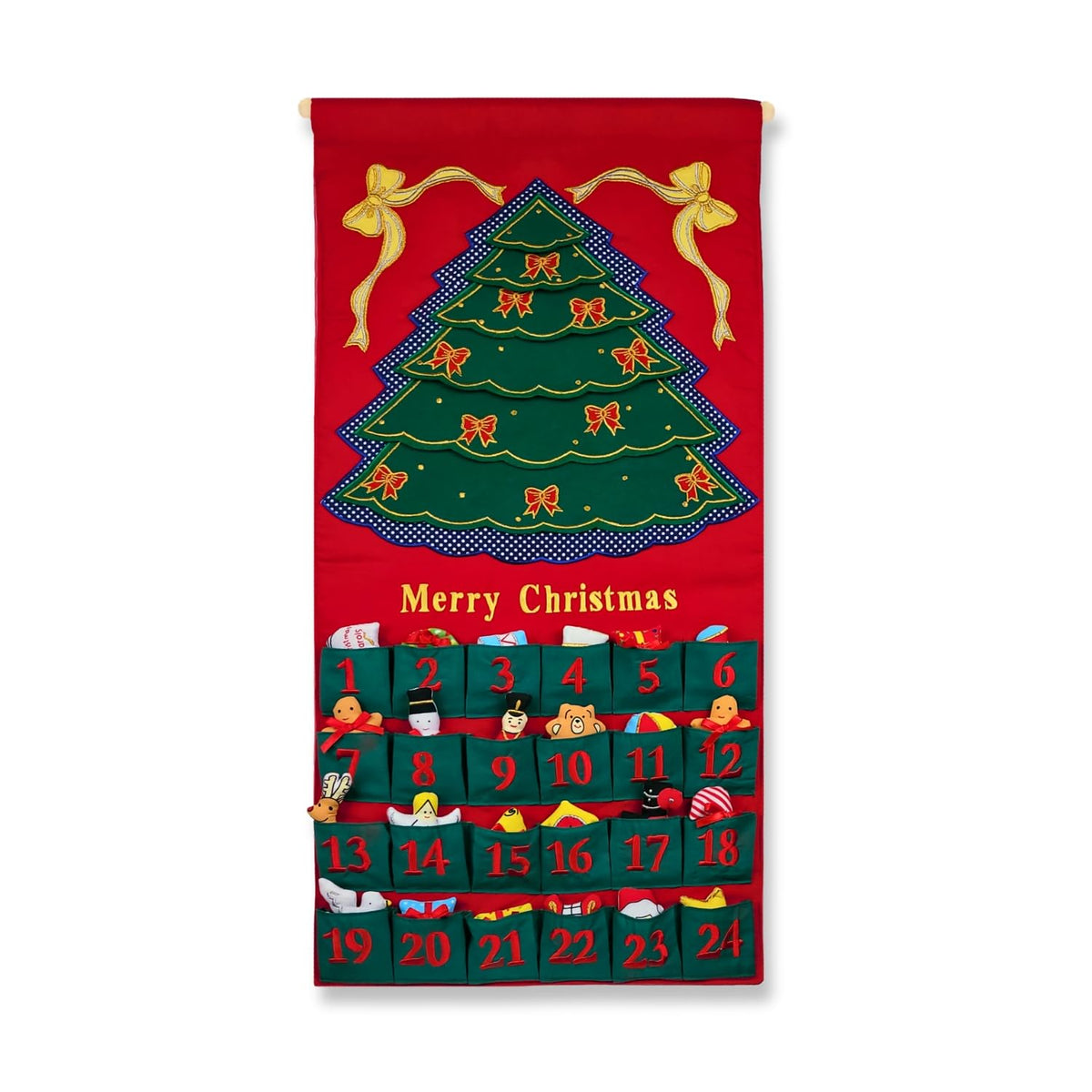 Christmas Advent Calendar with 24 Cloth Ornaments X197001