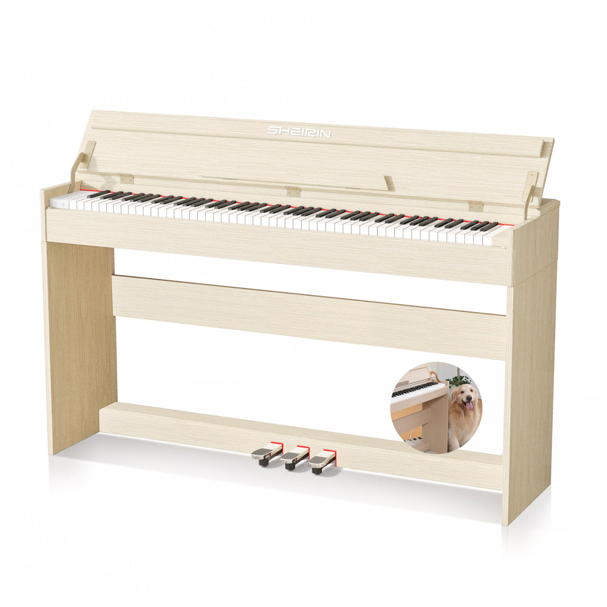 88 Key Weighted Digital Piano with Stand Cover Pedal F743586