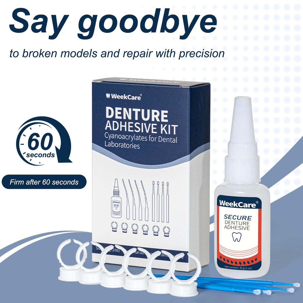 Denture Repair Glue 1oz Fast-Setting Adhesive P35864